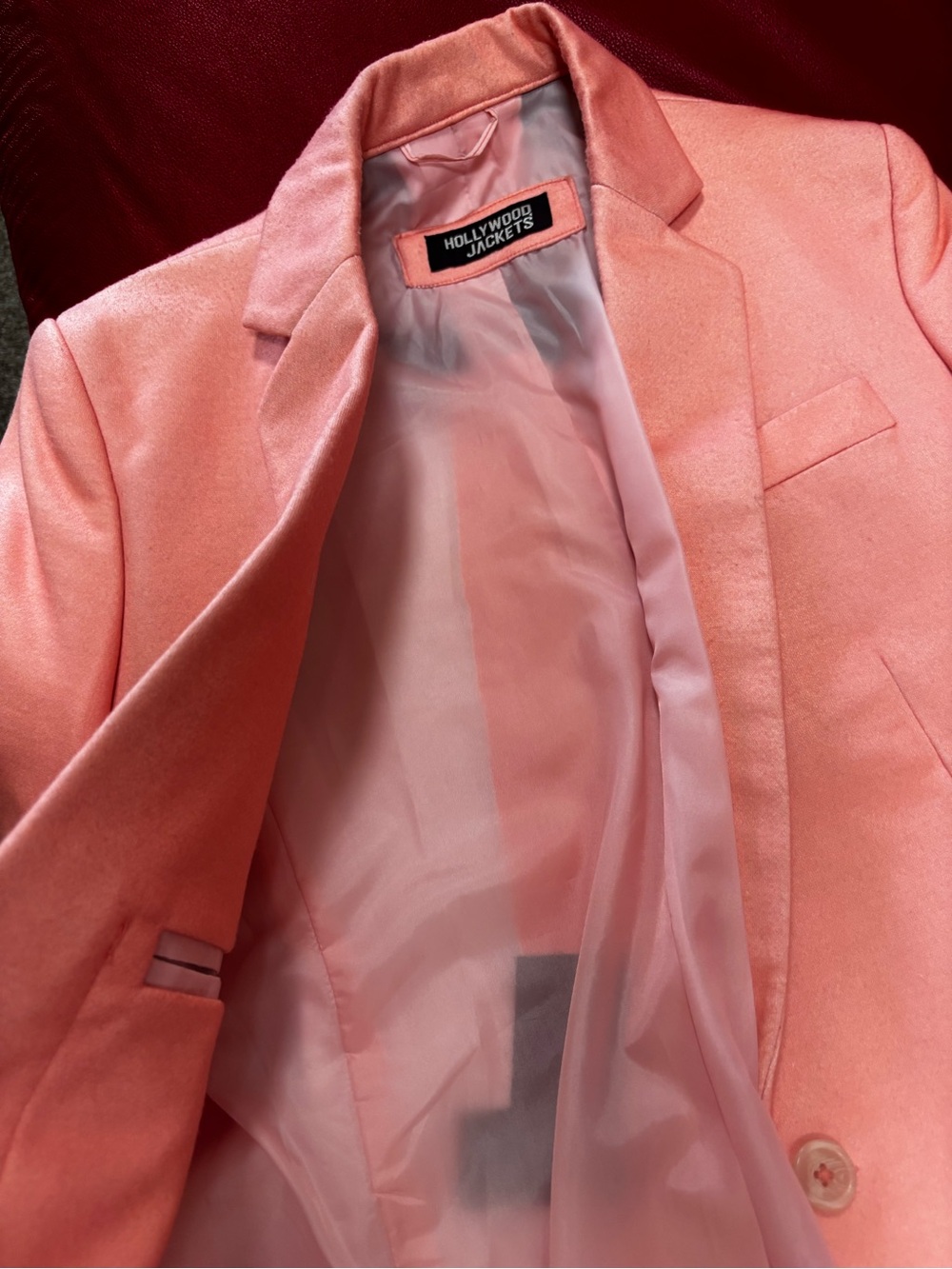 Peach colored full suit- inspired by Justin Bieber‘s peaches video